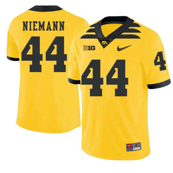 2019 Men #44 Ben Niemann Iowa Hawkeyes College Football Alternate Jerseys Sale-Gold - Click Image to Close